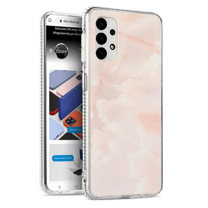 Royal Marble Silicone Case White Pink Samsung Galaxy A72