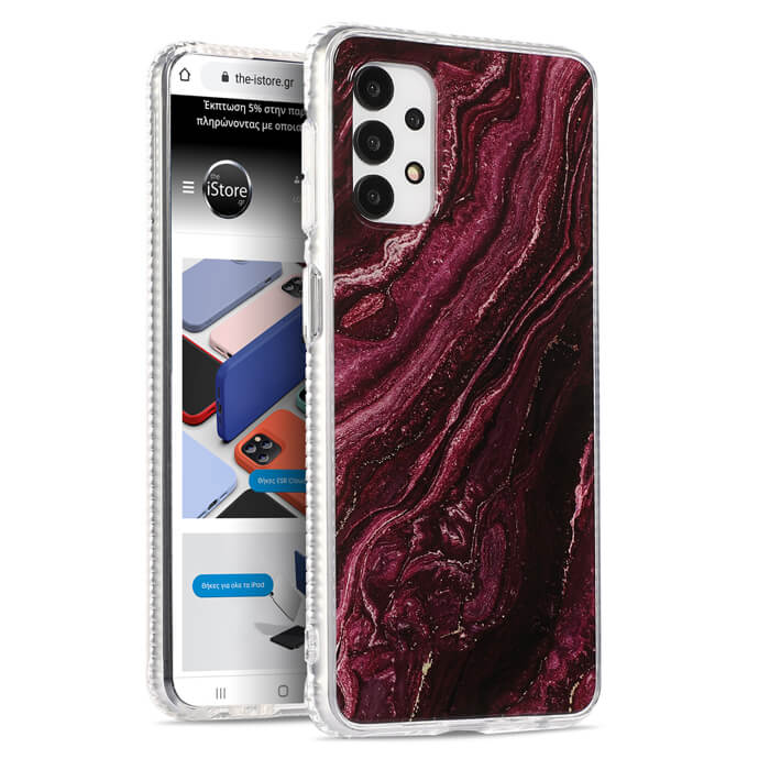 Royal Marble Silicone Case Wine Samsung Galaxy A72