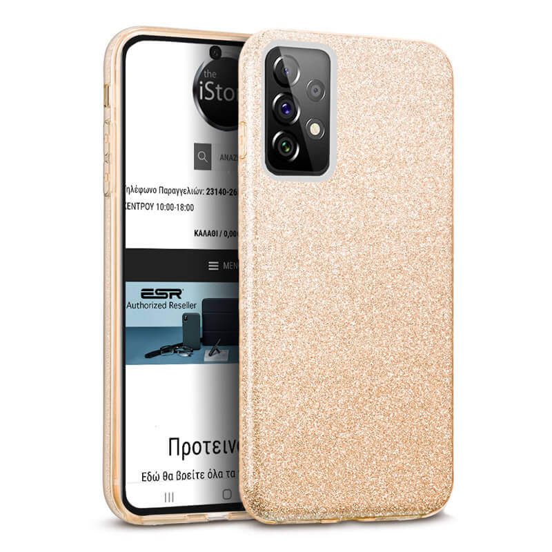 Hybrid Strass Gold Case Samsung Galaxy A52