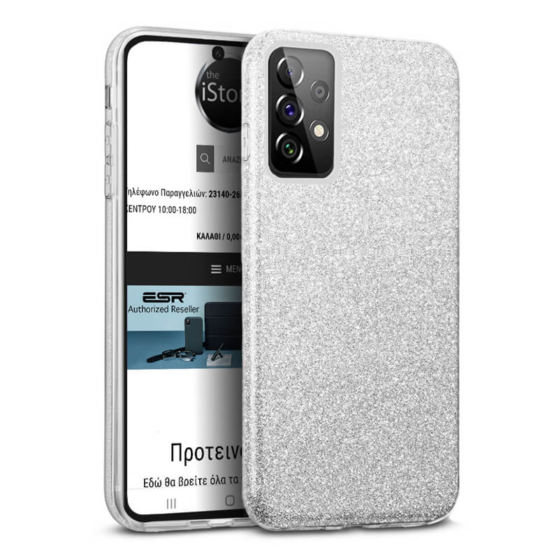 Hybrid Strass Silver Case Samsung Galaxy A72