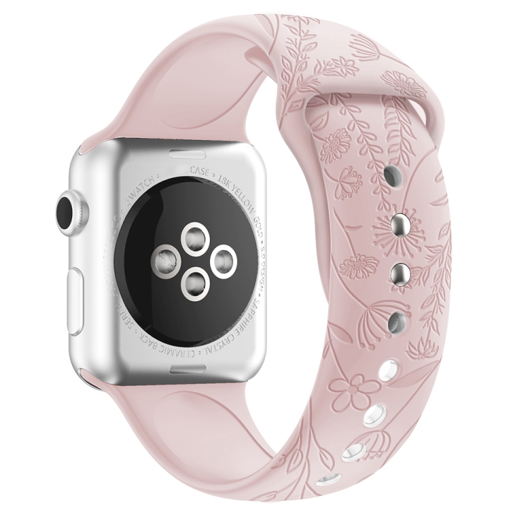 Embossing Series Silicone Λουράκι Pink Sand Apple Watch 38/40/41mm