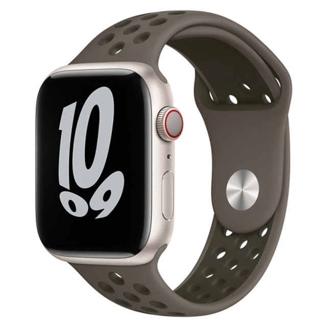 ΟΕΜ Olive Grey Sport Silicone Λουράκι Apple Watch 38/40/41mm