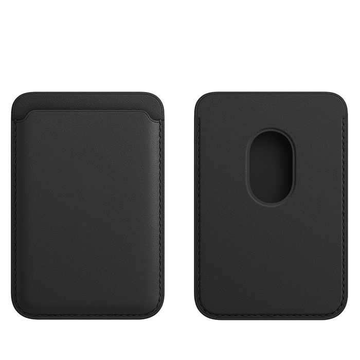 OEM MagSafe Magnet Card Wallet Genuine Leather Black