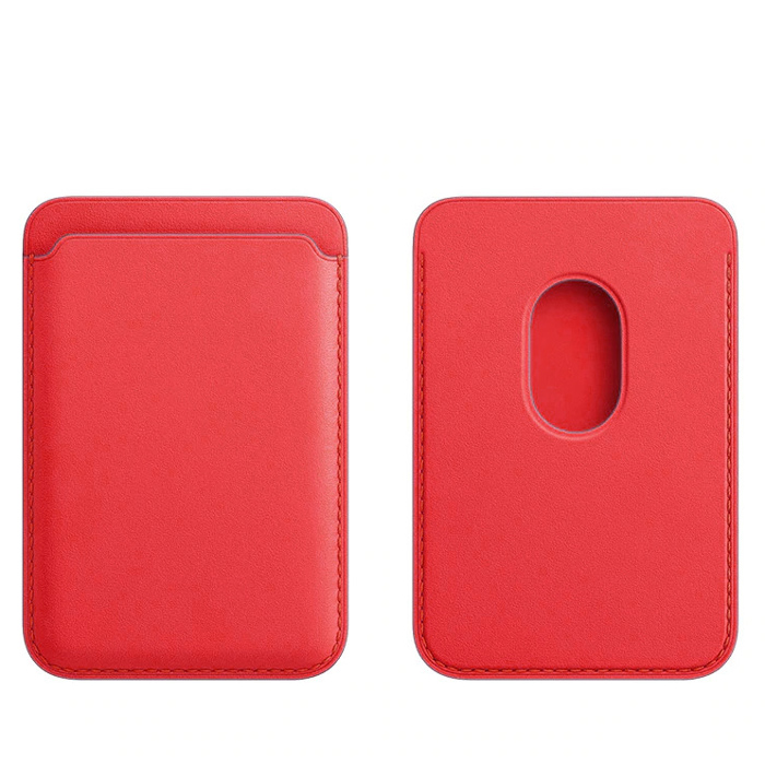 OEM MagSafe Magnet Card Wallet Genuine Leather Red