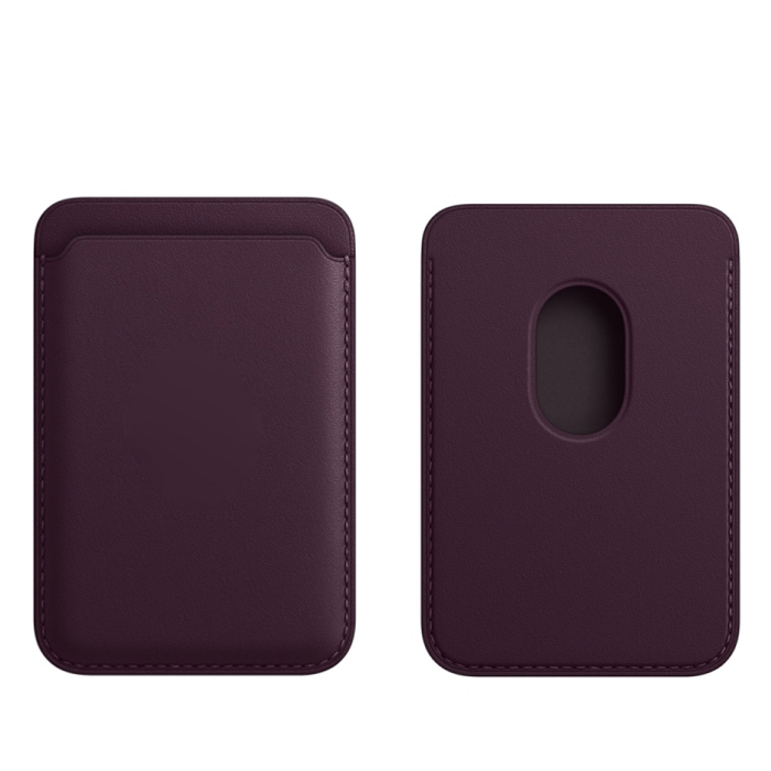 OEM MagSafe Magnet Card Wallet Genuine Leather Burgundy