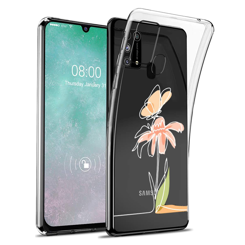 Flower Soft Silicone Clear Case Galaxy M31