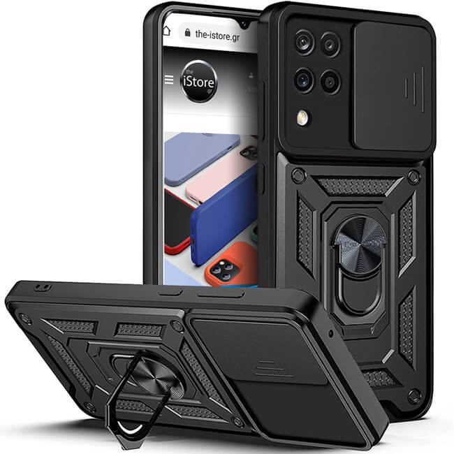 Combo Kickstand Slide Camera Case Black Samsung Galaxy M53 5G