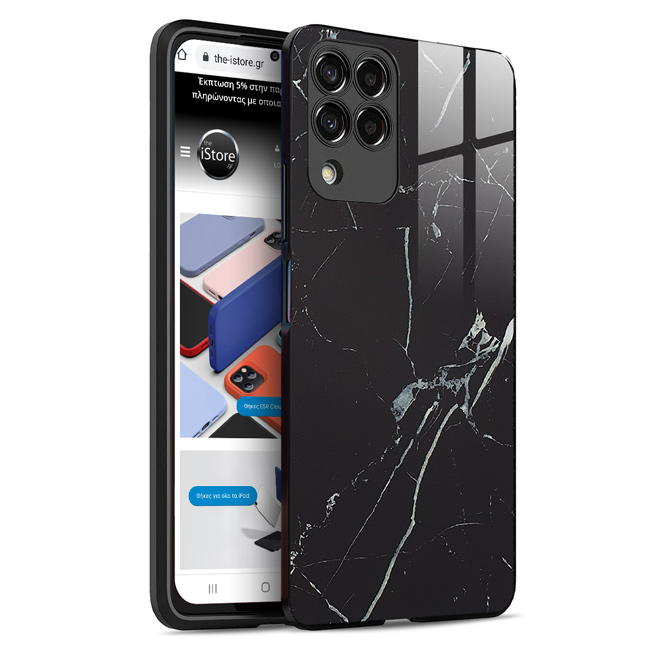 Glossy Marble Black Case Samsung Galaxy M53 5G