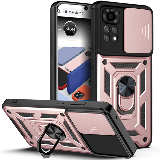 Combo Kickstand Slide Camera Case Rose Gold Xiaomi Poco M4 Pro 4G