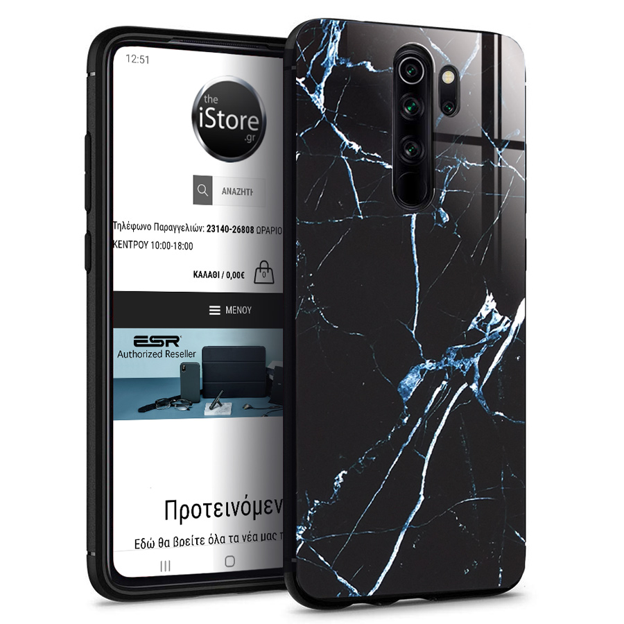 Glossy Marble Black Case Xiaomi Redmi Note 8 Pro