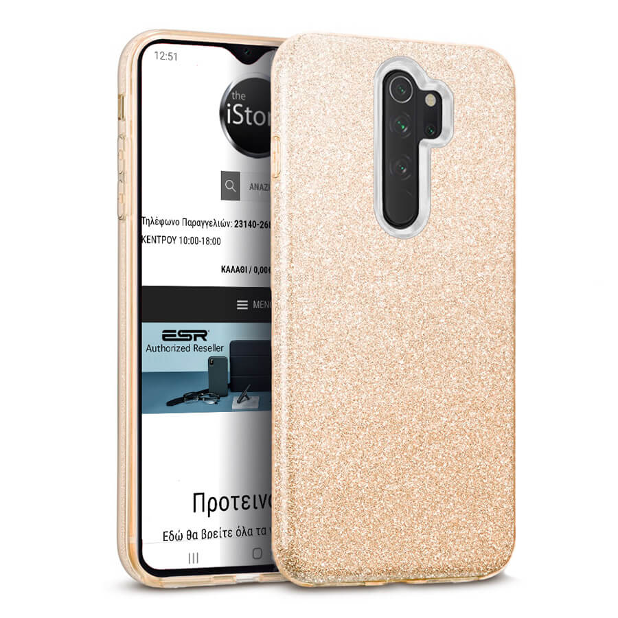 Hybrid Strass Gold Case Xiaomi Redmi 9