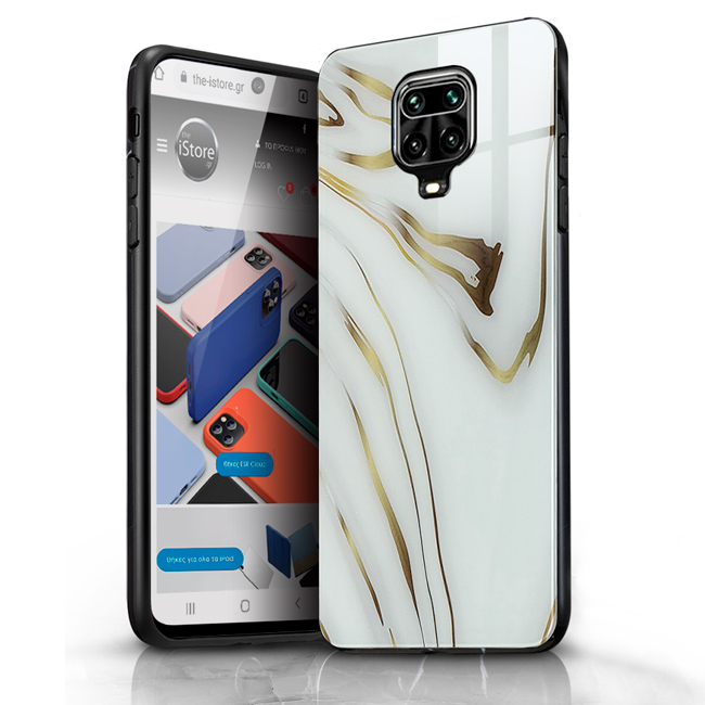 Glossy Marble White Gold Case Xiaomi Redmi Note 9S/Note 9 Pro/Note 9 Pro Max