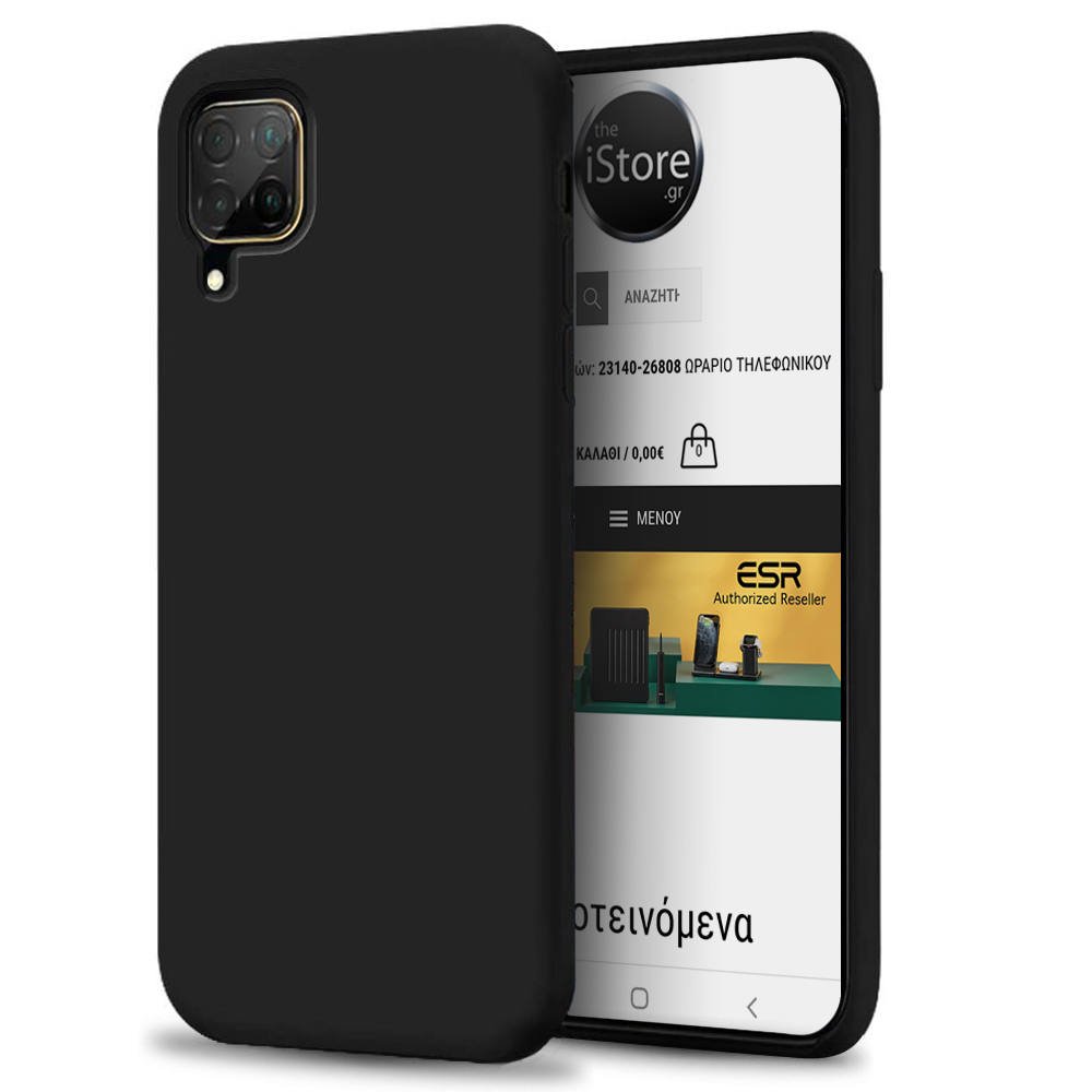 Rubber Silk Case Black Huawei P40 Lite