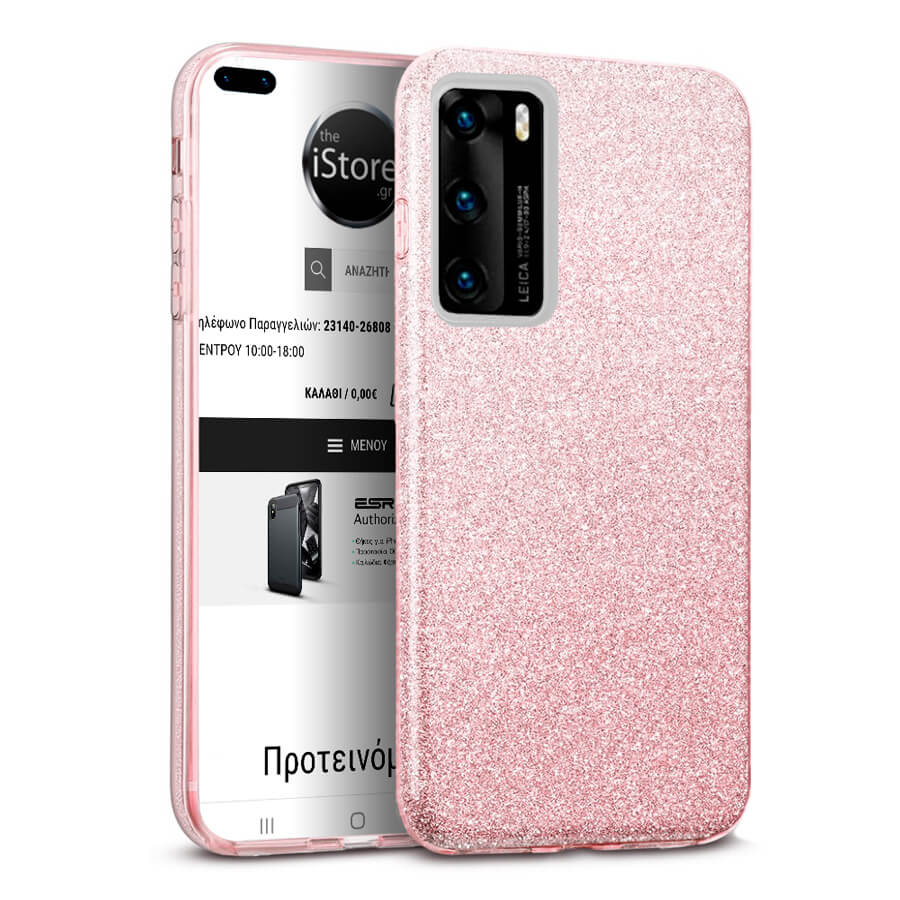 Hybrid Strass Pink Case Huawei P40