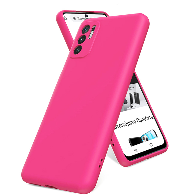 Rubber Silk Case Hot Pink Xiaomi Redmi Note 10 5G/Poco M3 Pro 5G