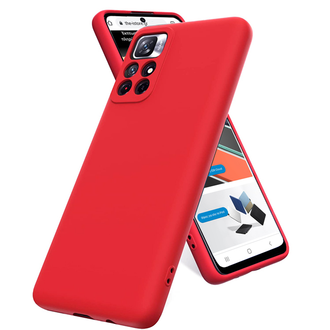 Rubber Silk Case Red Xiaomi Poco M4 Pro 5G