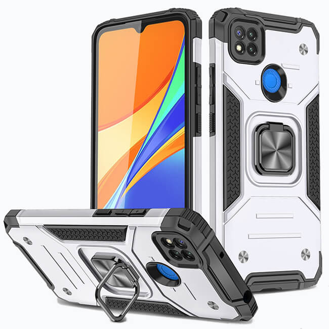 Armor Ringstand Case Silver Xiaomi Redmi 10A/Redmi 9C