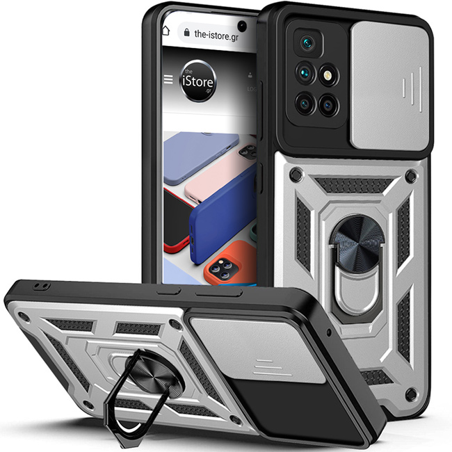 Combo Kickstand Slide Camera Case Silver Xiaomi Redmi 10