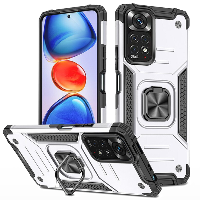 Armor Ringstand Case Silver Xiaomi Redmi Note 11/11s