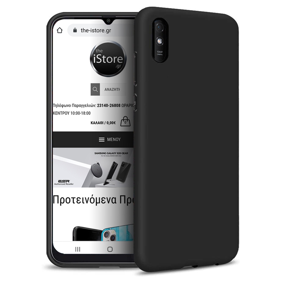 Rubber Silk Case Black Xiaomi Redmi 9A