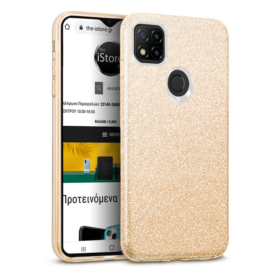 Hybrid Strass Gold Case Xiaomi Redmi 9C