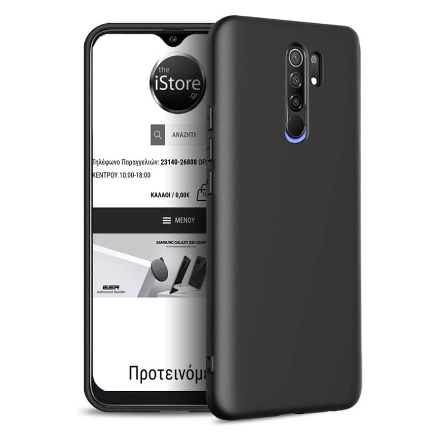 Rubber Silk Case Black Xiaomi Redmi 9