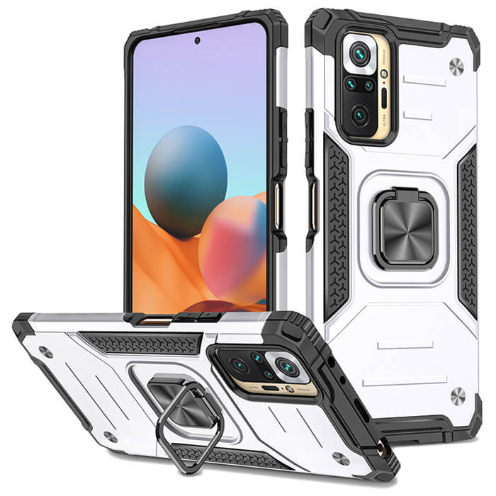 Armor Ringstand Case Silver Xiaomi Redmi Note 10 Pro