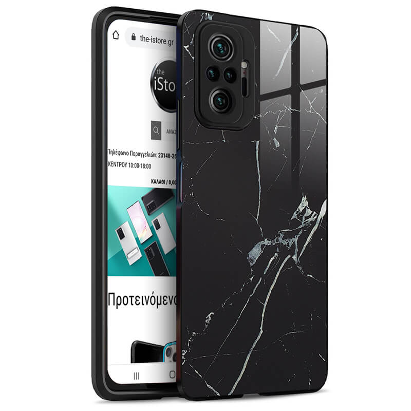 Glossy Marble Black Case Xiaomi Redmi Note 10/Note 10s