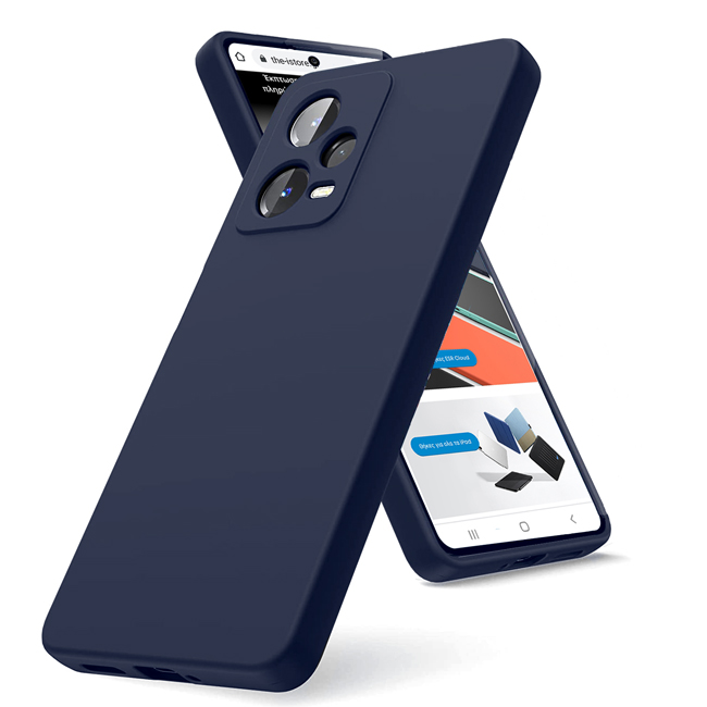 Rubber Silk Case Dark Blue Xiaomi Redmi Note 12 Pro+ 5G