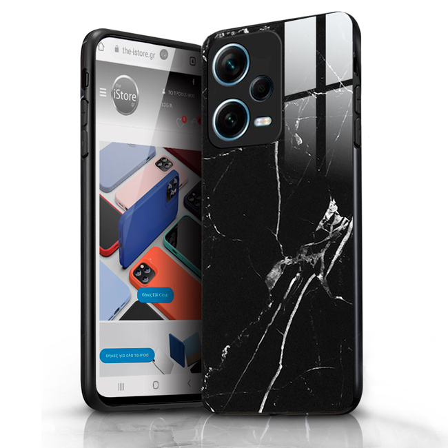 Glossy Marble Black Case Xiaomi Redmi Note 12 Pro 5G