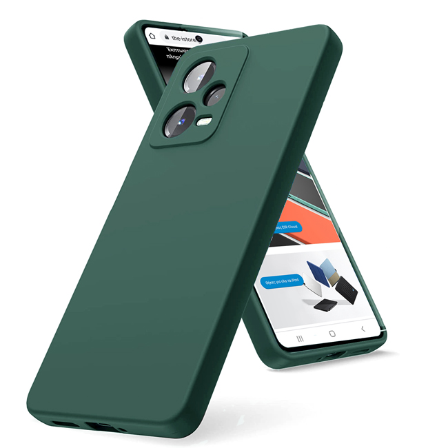 Rubber Silk Case Green Xiaomi Redmi Note 12 Pro+ 5G