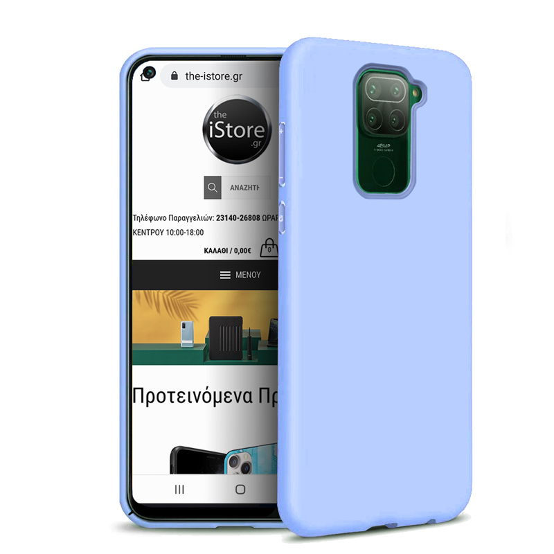 Rubber Silk Case Cyan Xiaomi Redmi Note 9