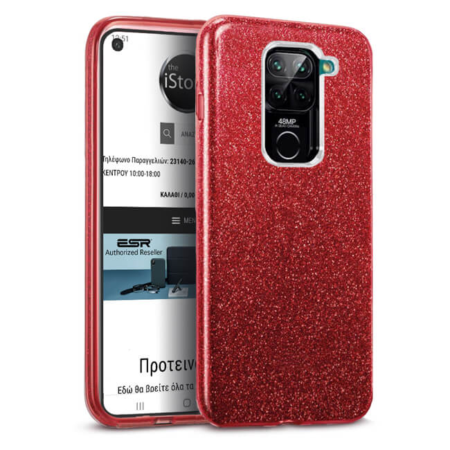 Hybrid Strass Red Case Xiaomi Redmi Note 9