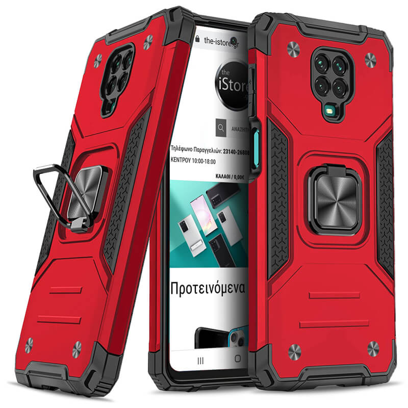 Armor Ringstand Case Red Xiaomi Redmi Note 9s / Note 9 Pro / Note 9 Pro Max