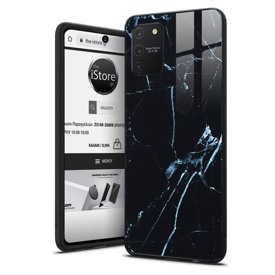 Glossy Marble Black Case Samsung Galaxy S20 FE