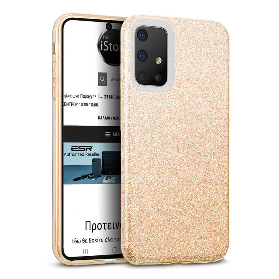 Hybrid Strass Gold Case Samsung Galaxy A02s