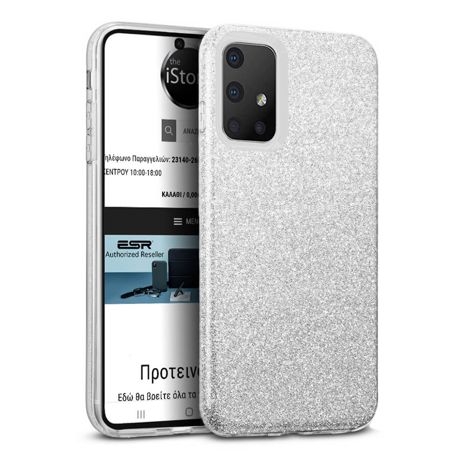 Hybrid Strass Silver Case Samsung Galaxy A02s