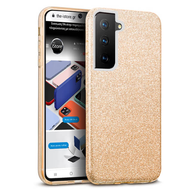 Hybrid Strass Gold Case Samsung Galaxy S21 FE 5G