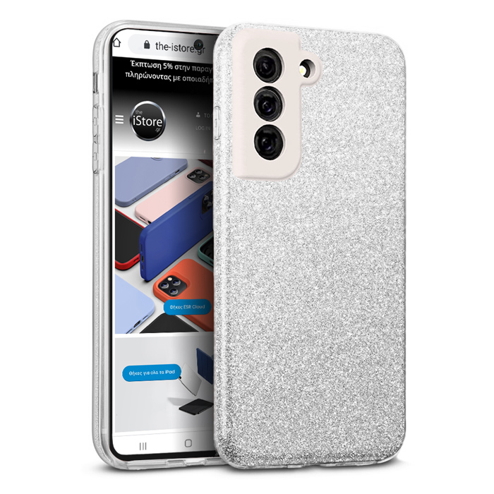 Hybrid Strass Silver Case Samsung Galaxy S21 FE 5G