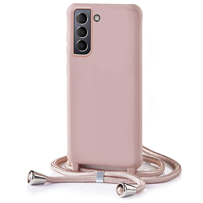 Θήκη Orso Soft TPU Κορδόνι Dusty Rose Samsung Galaxy S21 FE 5G