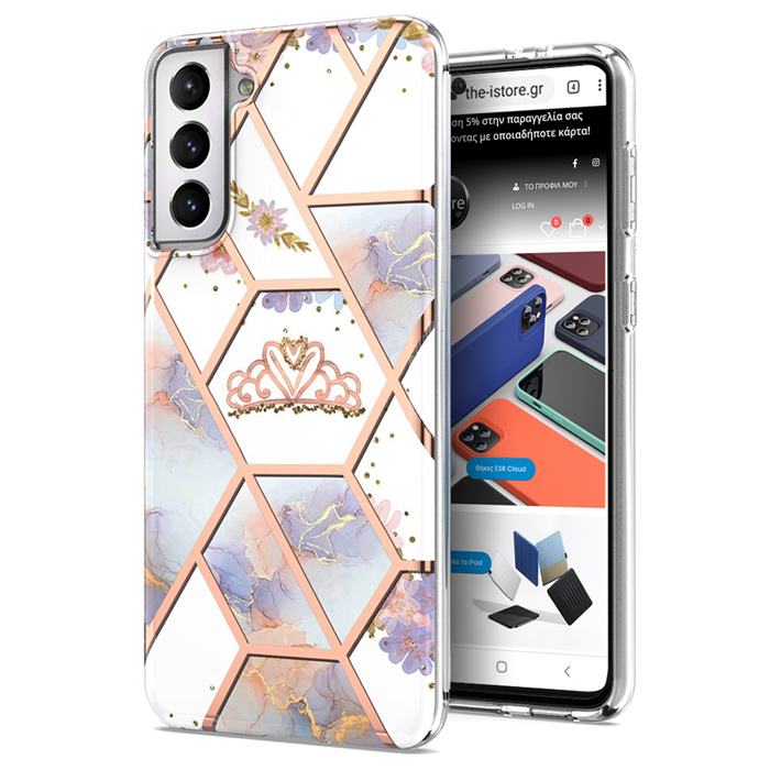 Royal Marble Silicone Case Crown Samsung Galaxy S21 FE 5G