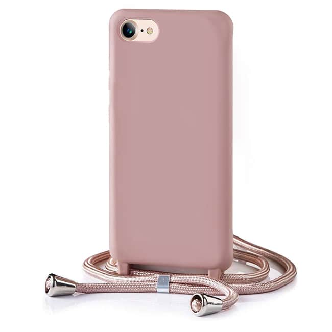 Θήκη Orso Soft TPU Κορδόνι Dusty Rose iPhone 7/8/SE 2020/2022