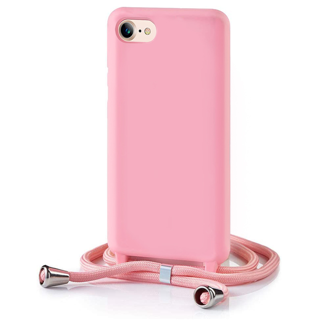 Θήκη Orso Soft TPU Κορδόνι Pink iPhone 7/8/SE 2020/2022