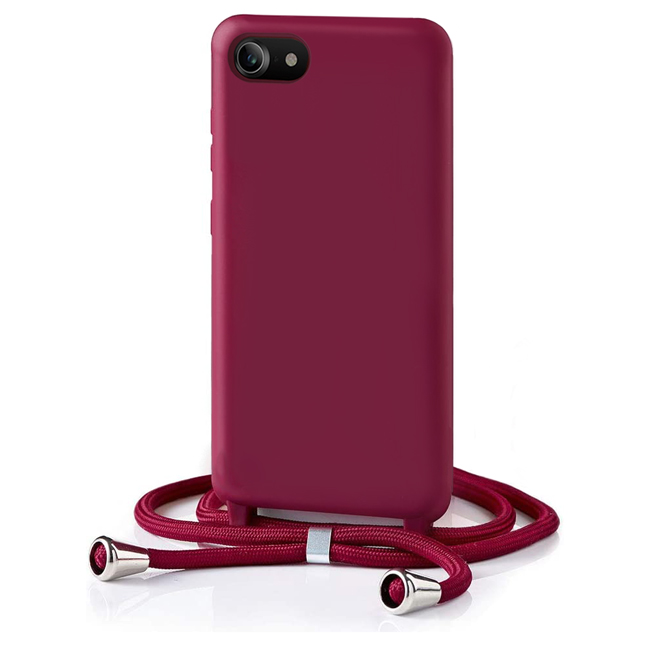 Θήκη Orso Soft TPU Κορδόνι Wine iPhone 7/8/SE 2020/2022