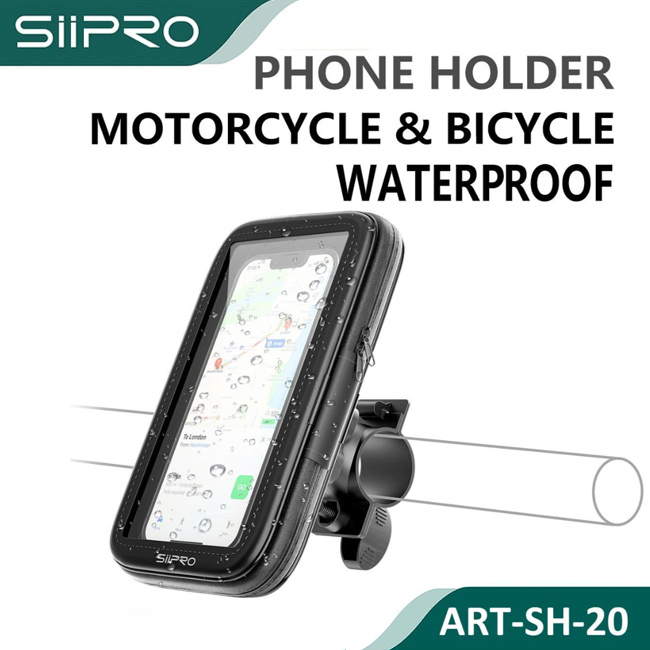 Siipro Motorcycle & Bicycle Waterproof Phone Holder Black (SH-20)