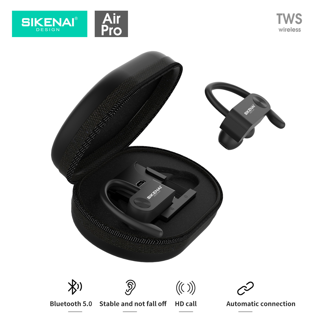 Sikenai TWS Earphones Air Pro Black