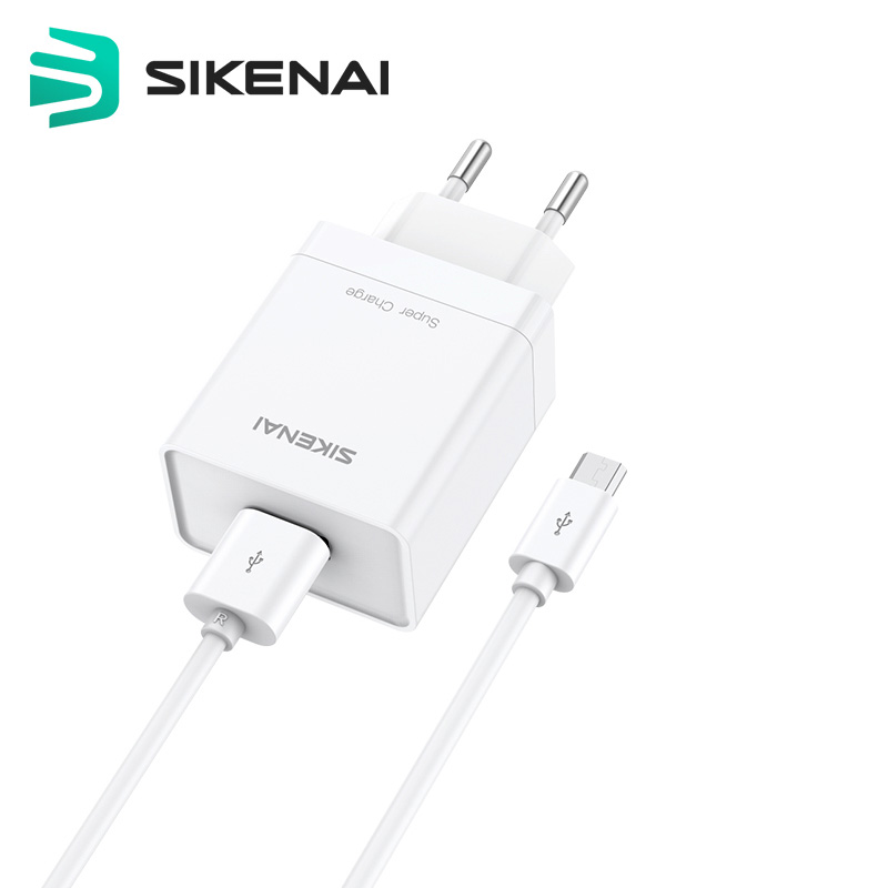 Sikenai Wall Charger USB QC 18W White (Με καλώδιο Micro USB)