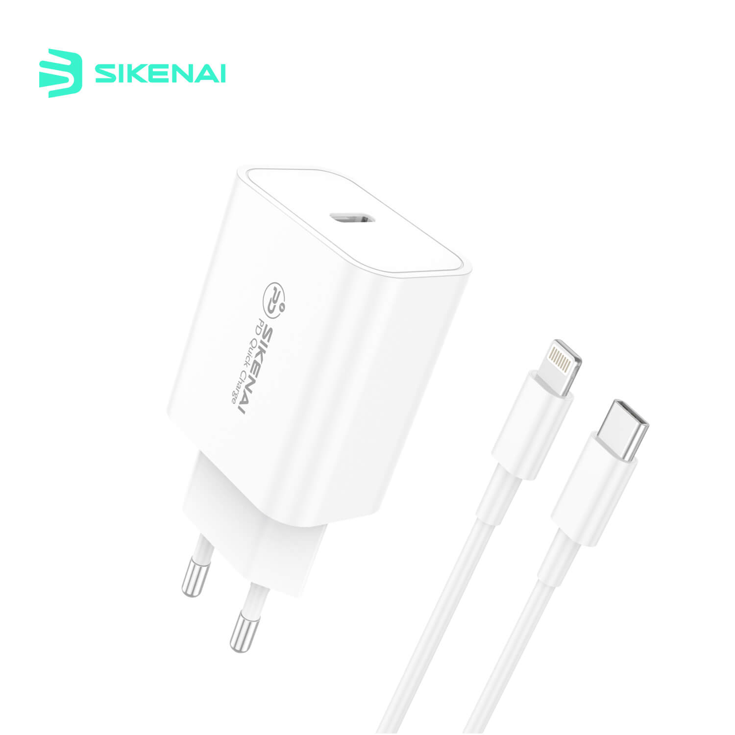 Sikenai 20W PD USB-C Charger & Cable Lightning White (X5L-EU)