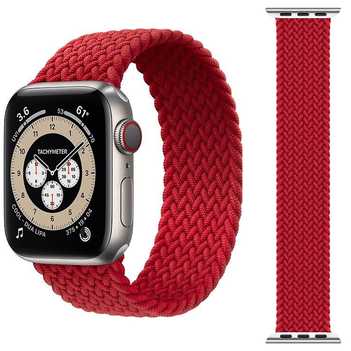 Stoband Hera Braided Red Λουράκι για Apple Watch 42/44/45/49mm (Size: M)