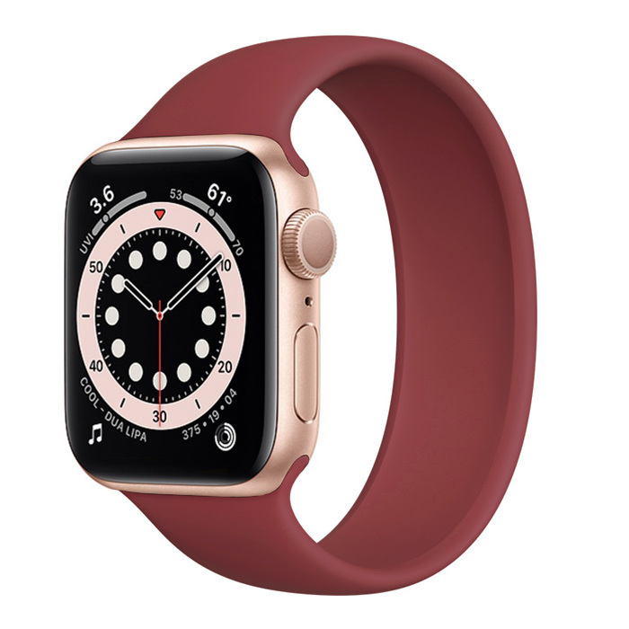 WiWU Solo Loop Series Silicone Wine Red Λουράκι Apple Watch 38/40/41mm (Size: S)